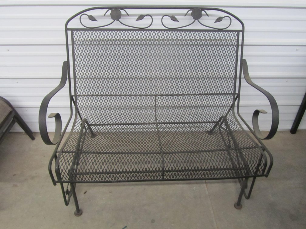 Metal Gliding Outdoor Bench