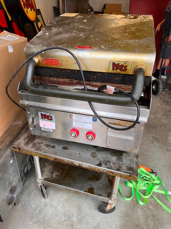 Clamshell Tortilla Press - Griddle - Stainless Steel Rolling Cart