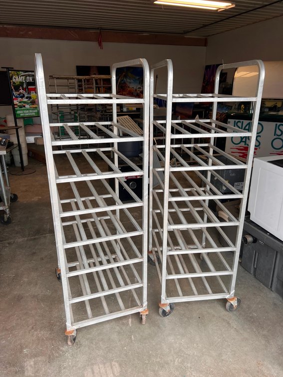 (2) Stainless Steel Shelves On Wheels