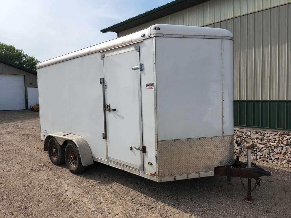 2014 STEALTH 7'X14' ENCLOSED TRAILER W/REAR RAMP DOOR AND EXTRA HEIGHT, 2-3500LB AXLES