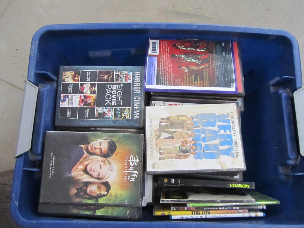 Tub Full Of Assorted DVDs