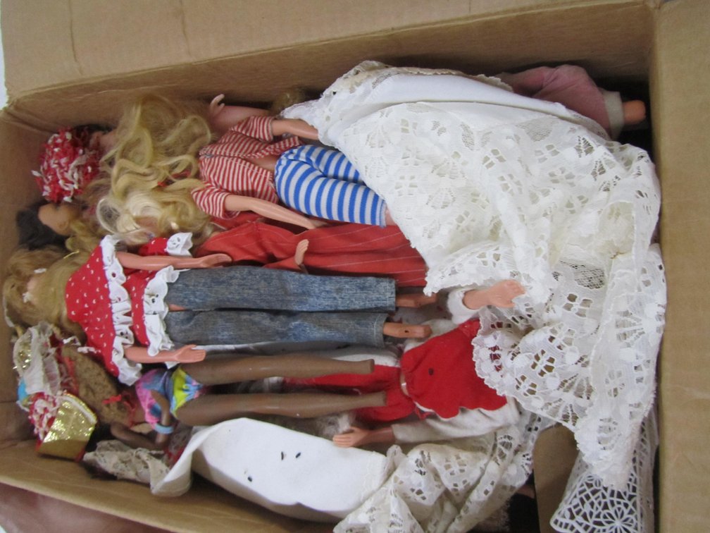 Box Full Of Assorted Barbie Dolls