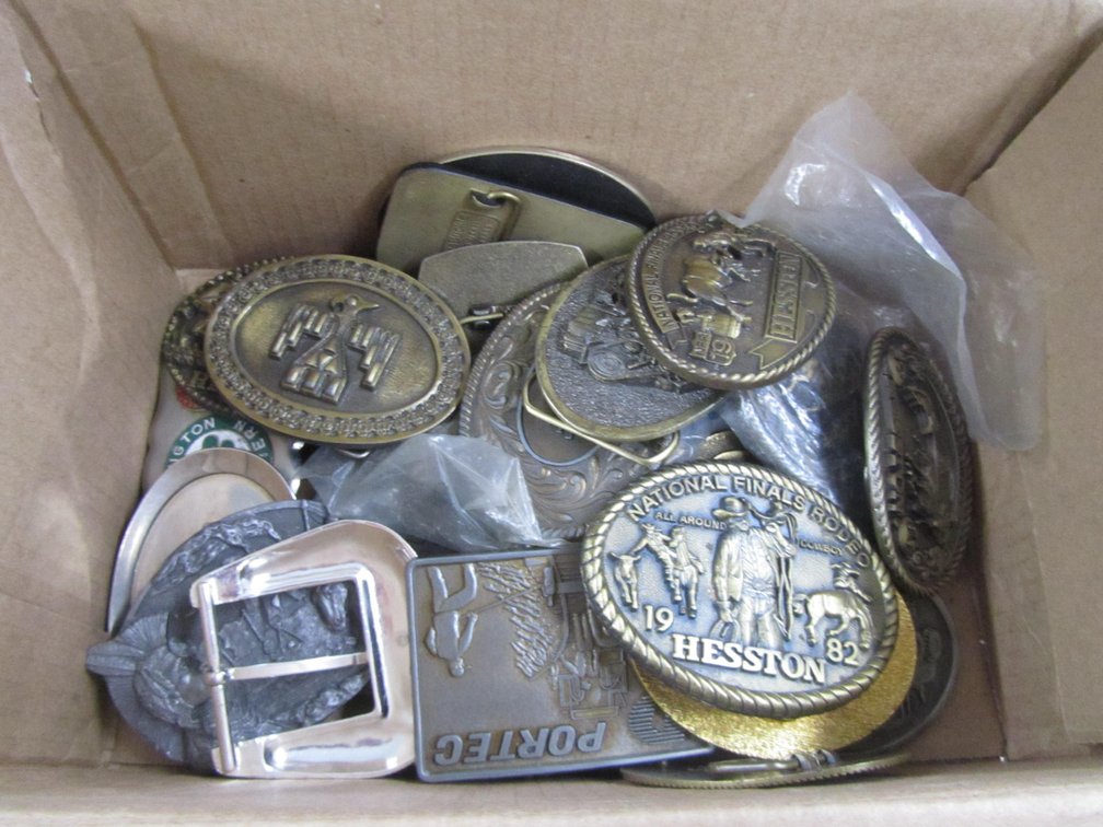 Large Lot Of Assorted Belt Buckles