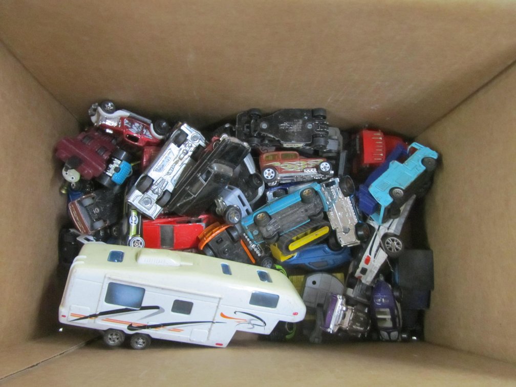 Box Full Of Die Cast Toy Cars