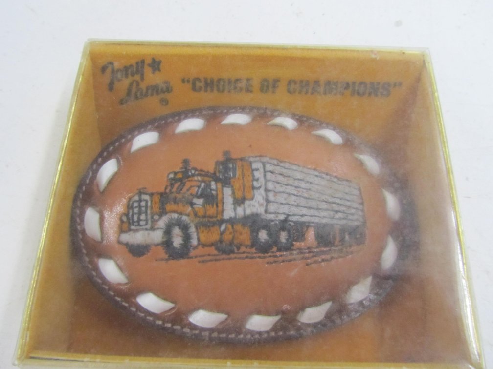 Tony Lama "Choice Of Champions" Leather Belt Buckle