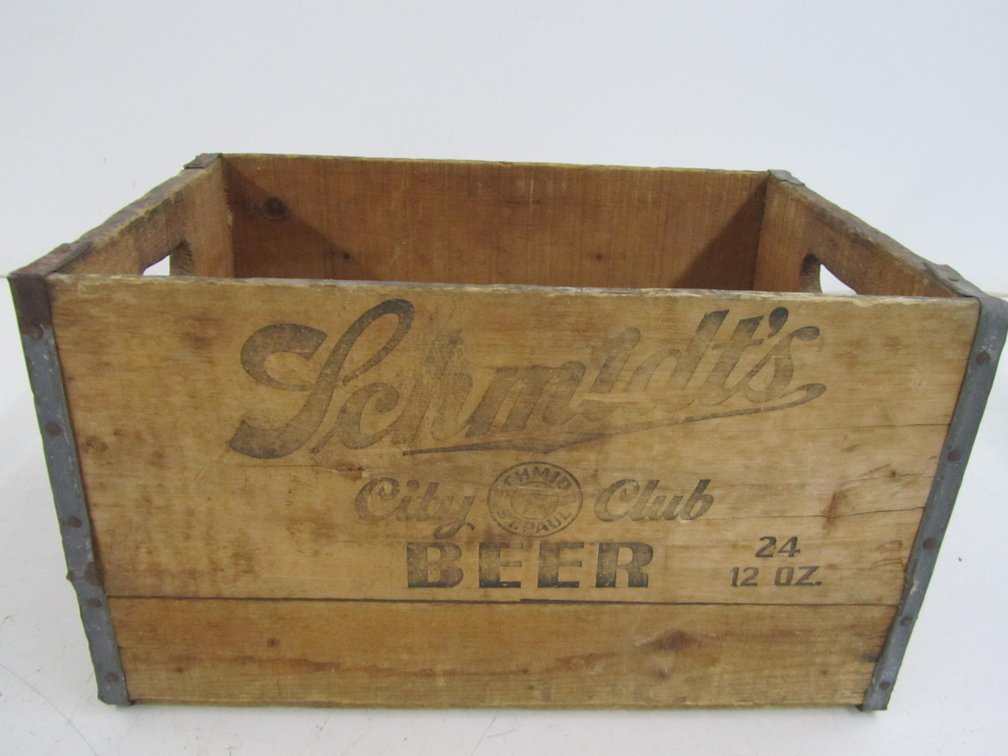 Schmidt's Beer Wood 24-Bottle Crate