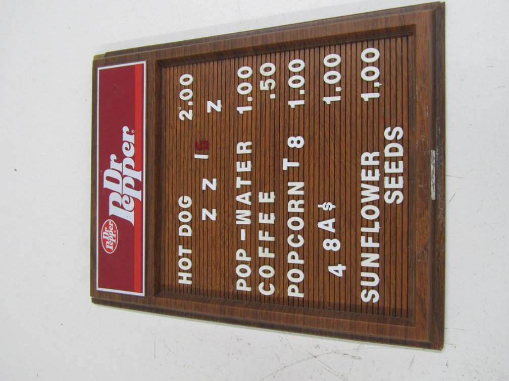 Dr. Pepper Plastic Slotted Menu Board