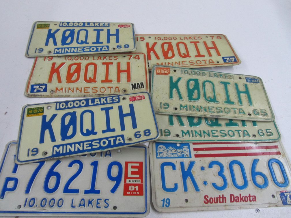 (7) Vintage 1960's/70's Minnesota License Plates