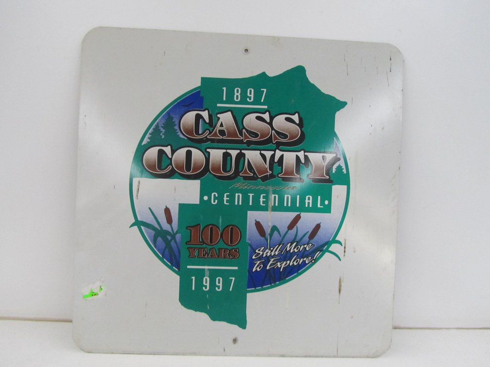 Metal Cass County Centennial Sign