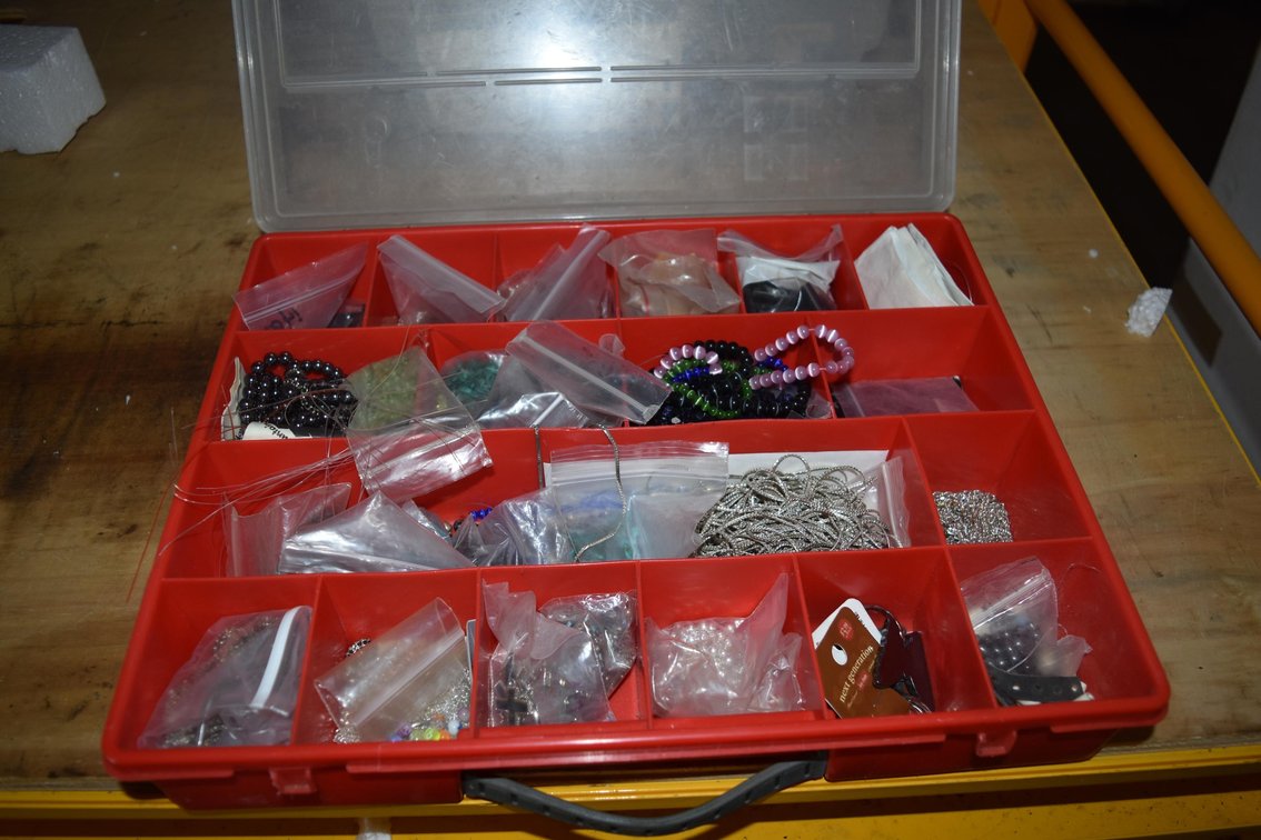 Assorted Jewelry Supplies, Beads, String and Pendants