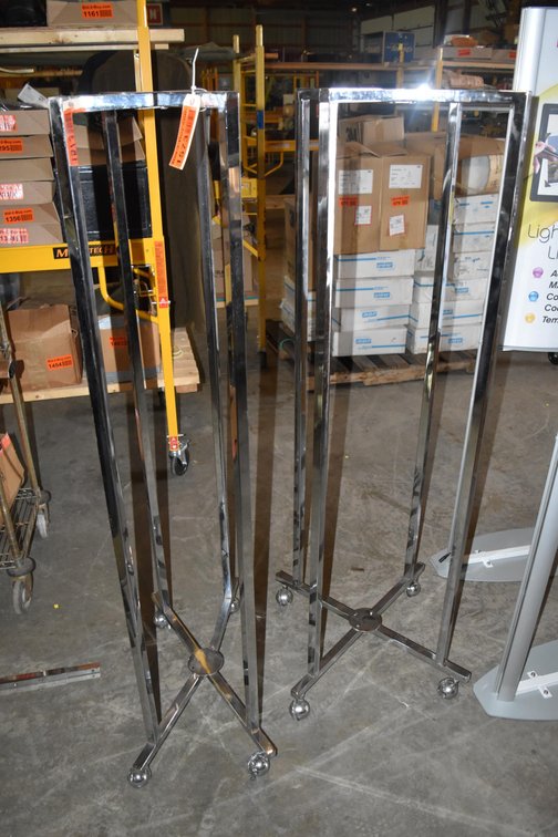 (2) Metal Racks on wheels 64"T