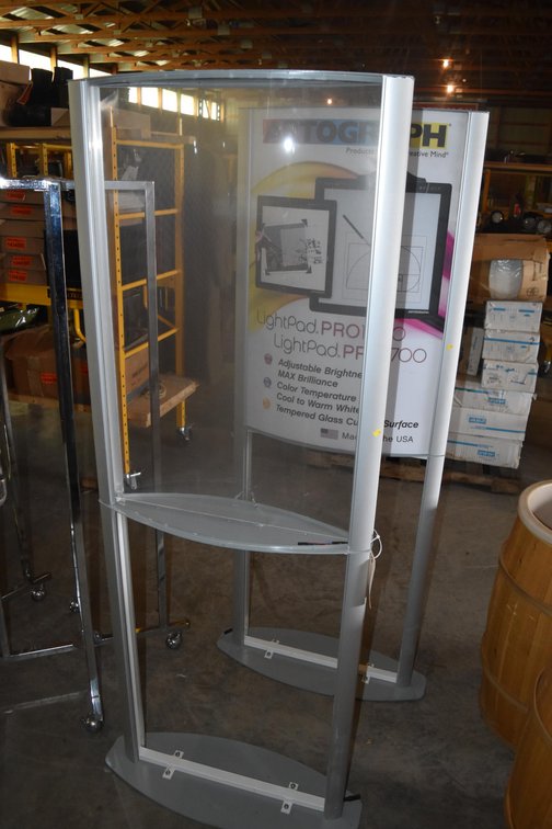 (2) Aluminum Sign/Display Stands 26"W x 71"T