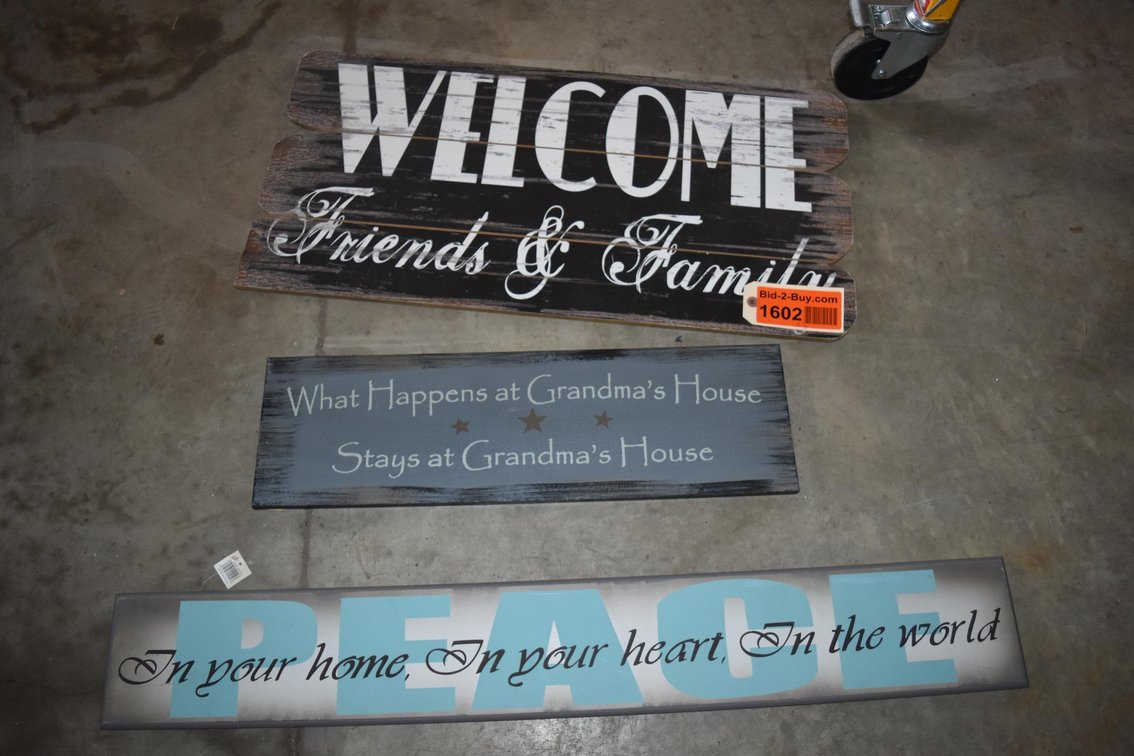 (3) Assorted Wood Signs