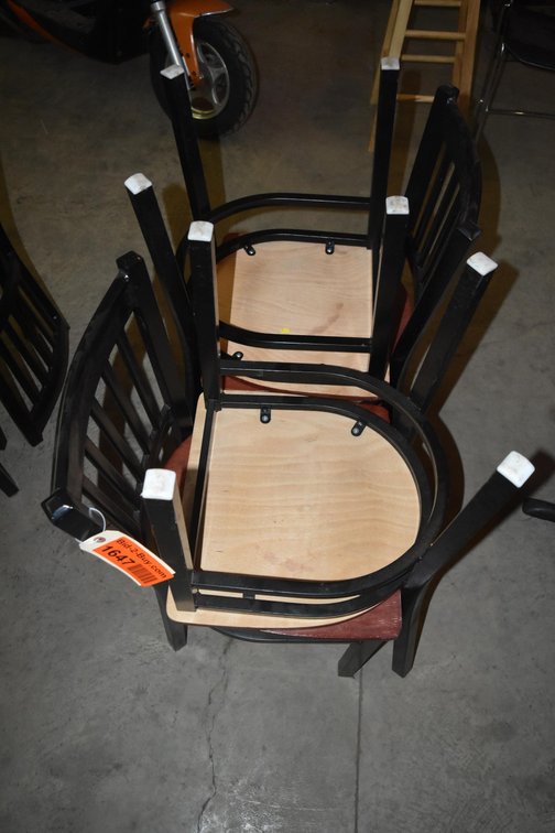 (4) Metal and Wood Chairs
