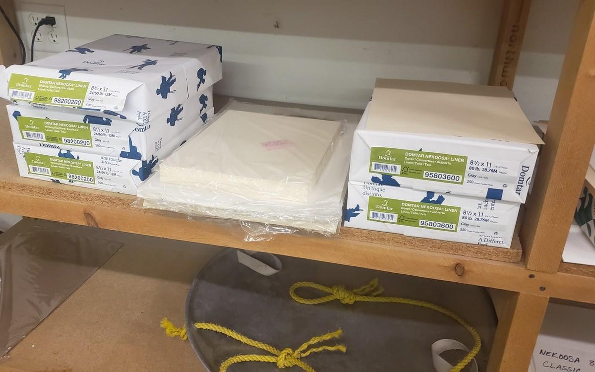 Paper products on shelf