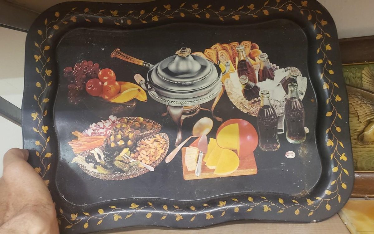 Vintage tin serving tray