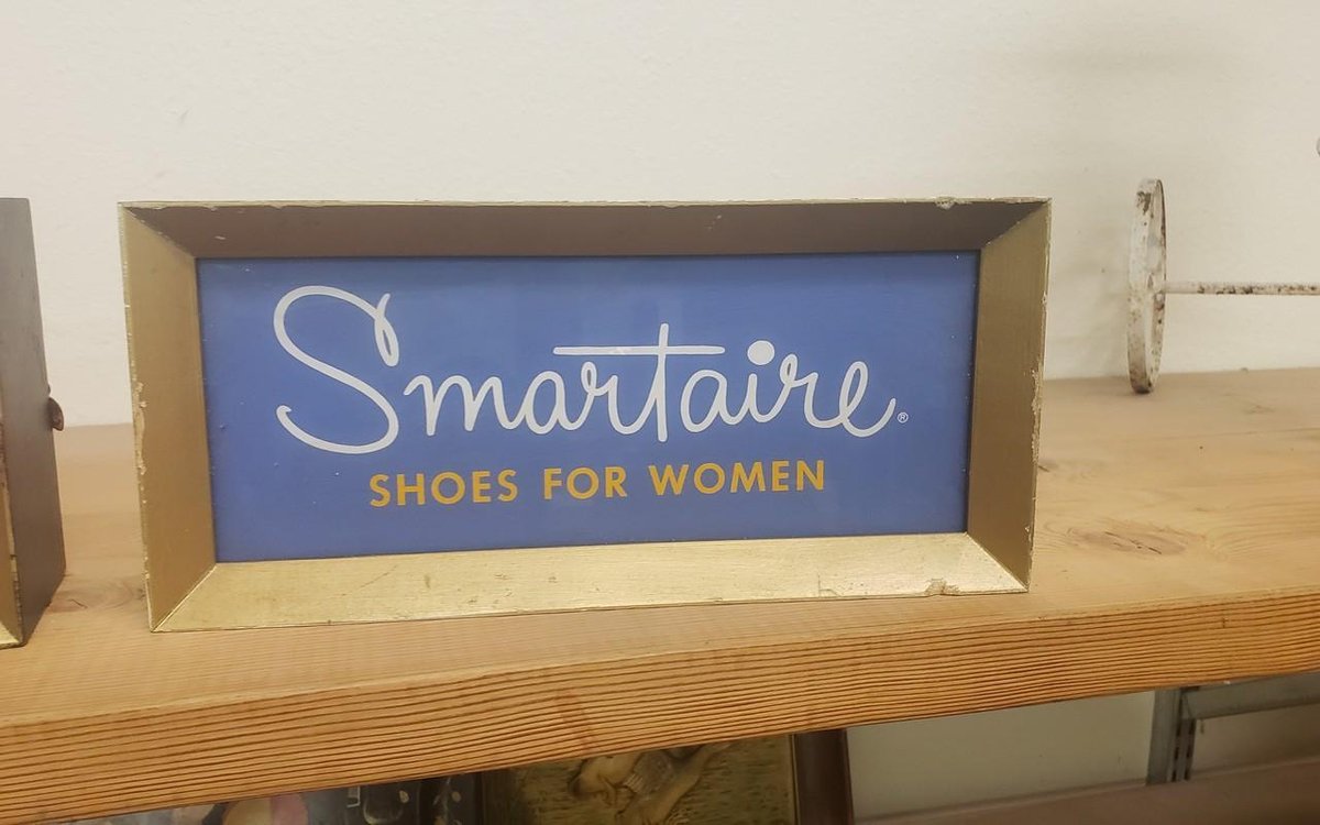 vintage lighted shoe display sign