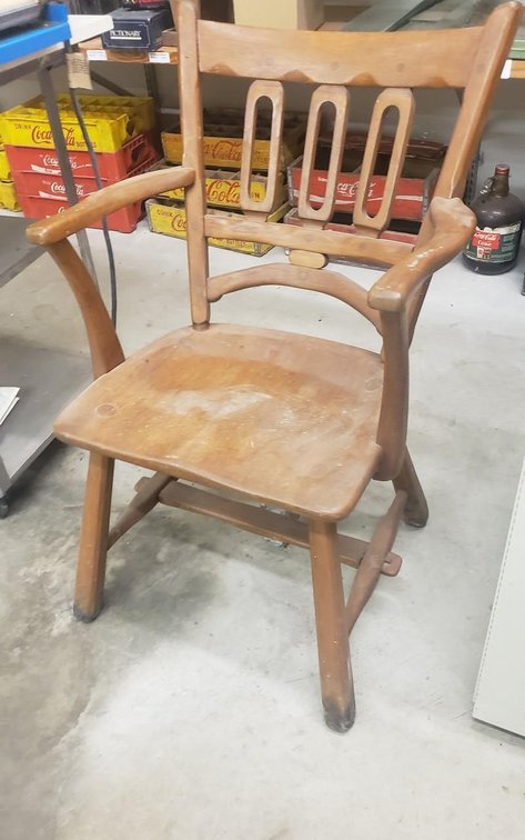wooden arm chair