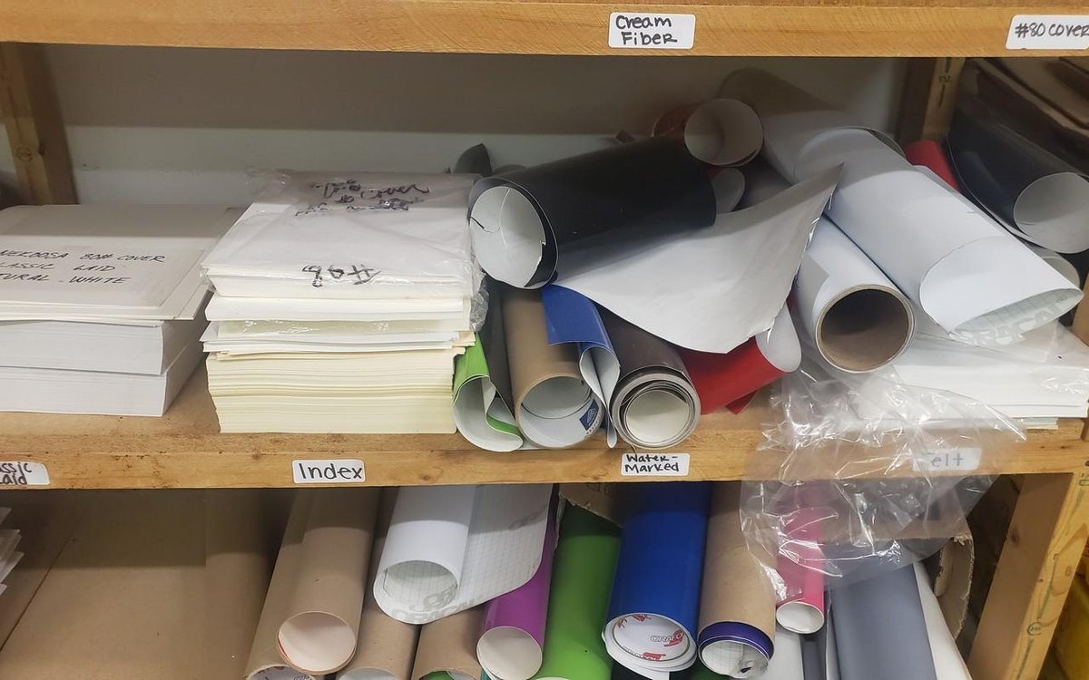 Paper products on shelf