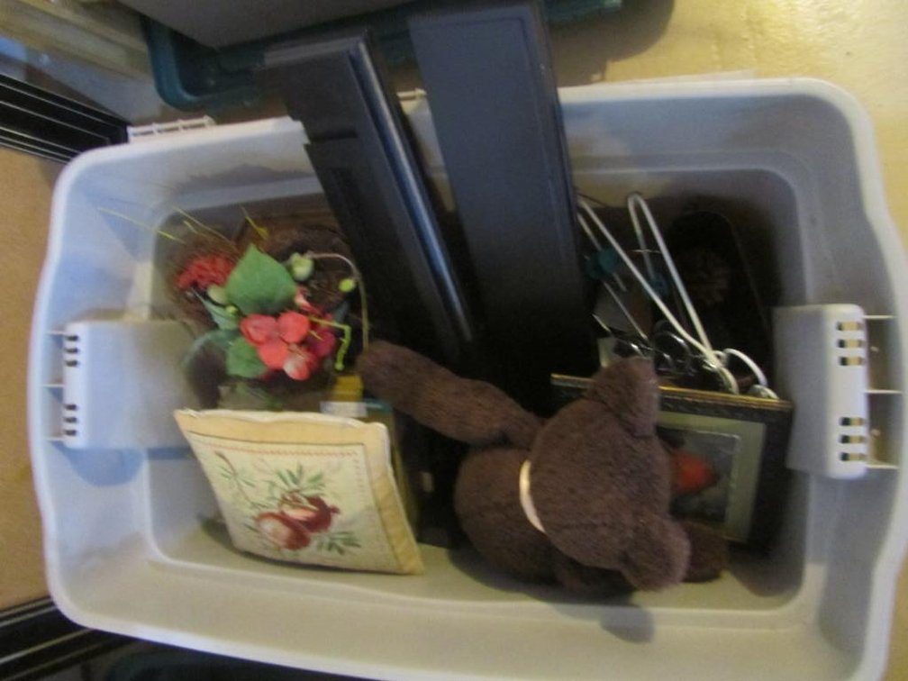Tub Of Assorted Home Furnishings
