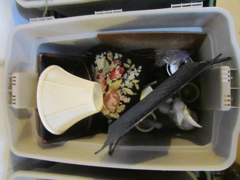 Tub Of Assorted Home Furnishings
