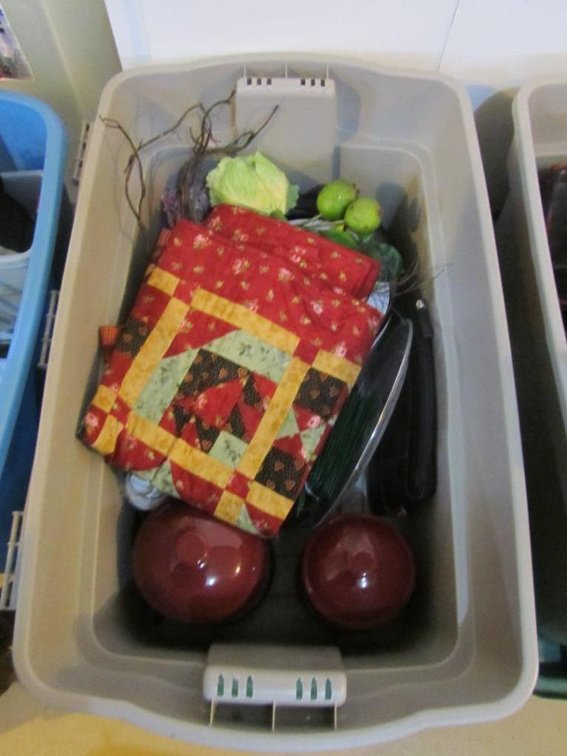 Tub Of Assorted Home Furnishings