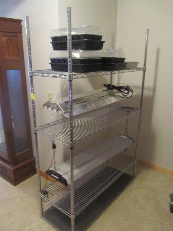 Metro NSF Rack W/  2 Grow Lights and Planters
