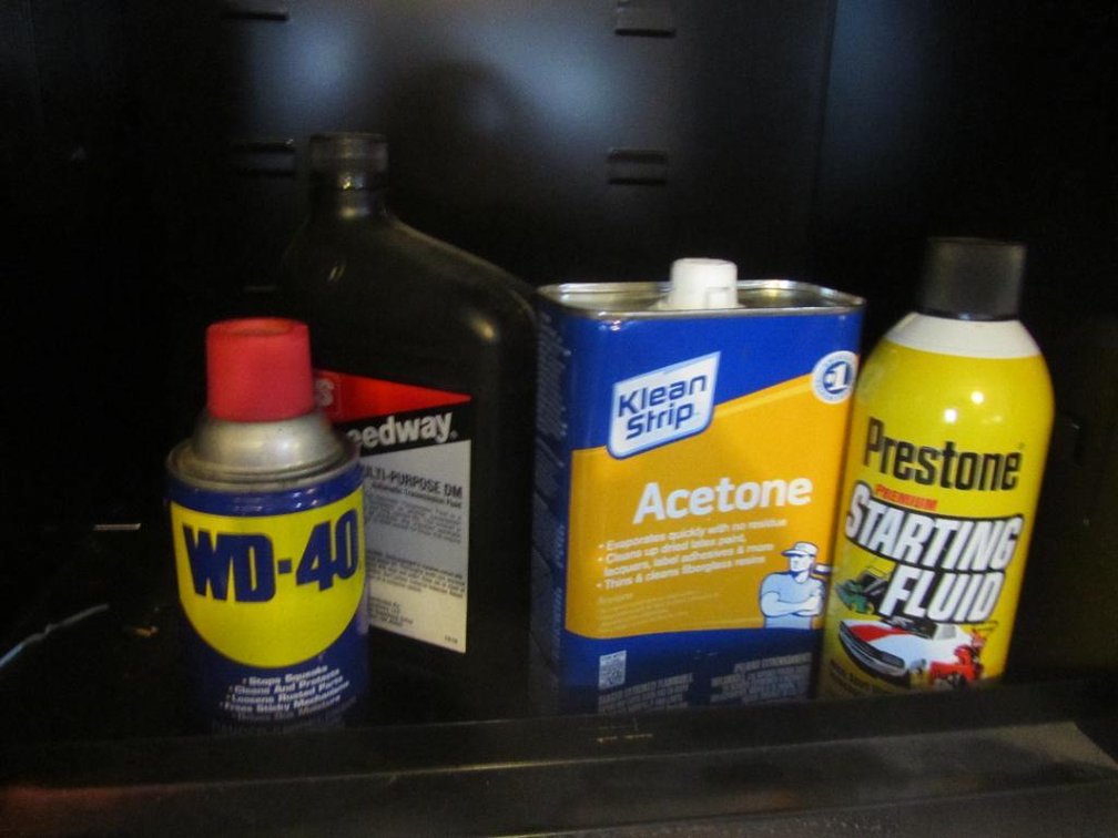 WD-40, Transmission Fluid, Acetone