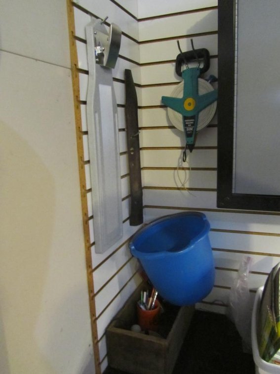 Tape Measure, Fish Cleaning Board and Box Of Assorted Items