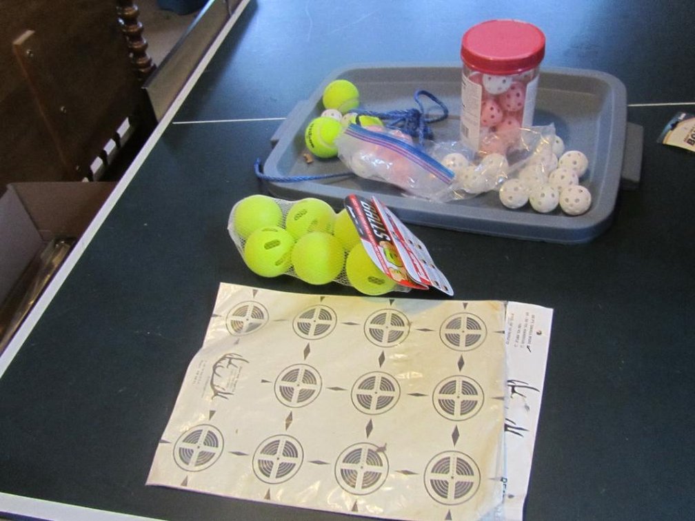 Lot Of Whiffle Balls And Paper Targets
