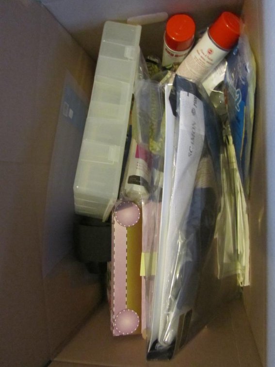 Box Of Assorted Knitting And Sewing Material