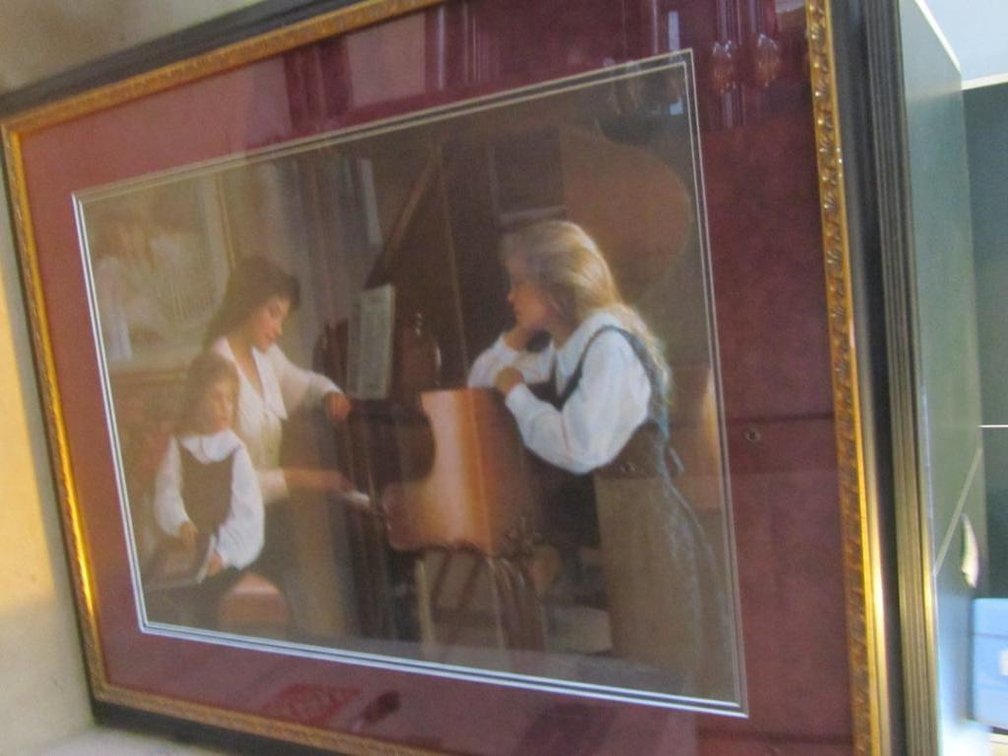 Print Of Girls Around Piano
