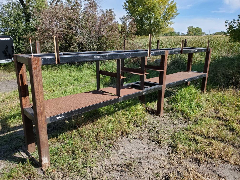 STEEL STORAGE RACK APPROXIMATELY 16' LONG