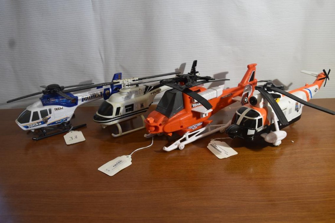 (2) Tonka Coast Guard Helicopters And (2) Police Helicopters