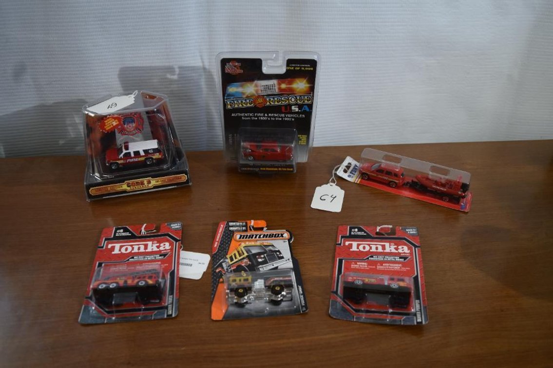 Assorted Toy Fire Trucks/Cars NIB