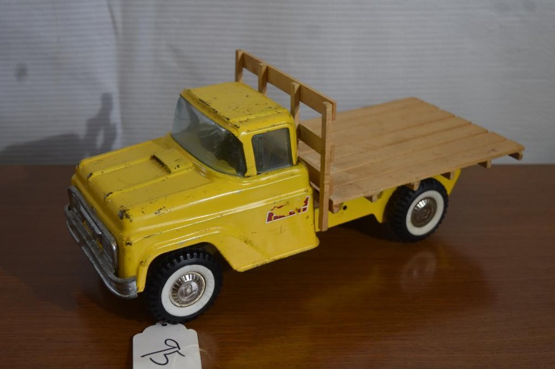 1960's Buddy L Flatbed Truck, With Hand Crafted Wood Bed