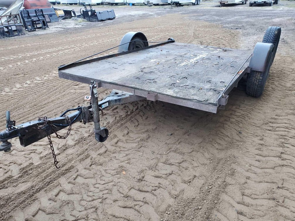 SINGLE AXLE TRAILER (HOMEMADE) 81"X12' W/SPARE TIRE