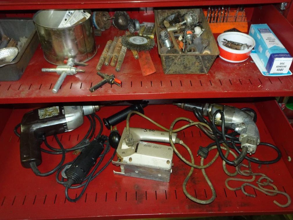 (2) Electric Drill Guns With A Rotary Tool And Assorted Bits