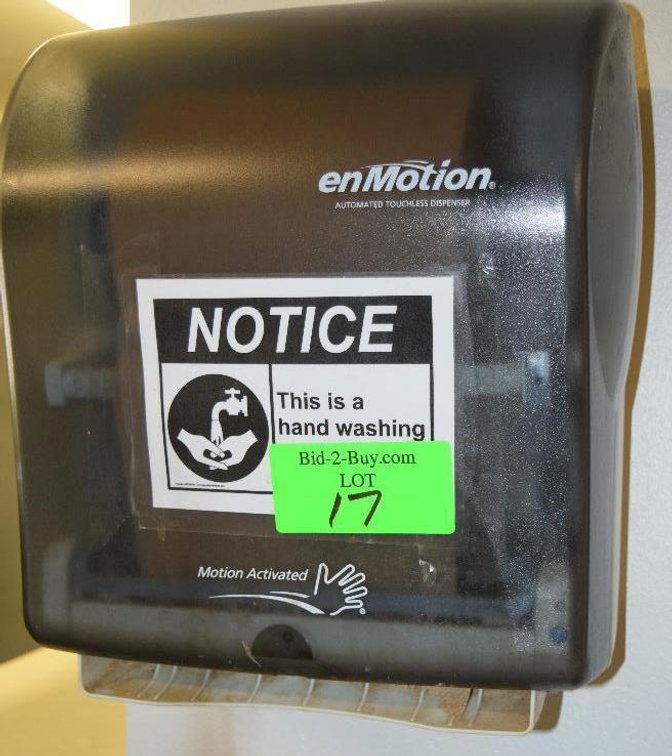 (3) Enmotion Automated Touchless Paper Towel Dispensers With (4) New Rolls Of Paper Towels