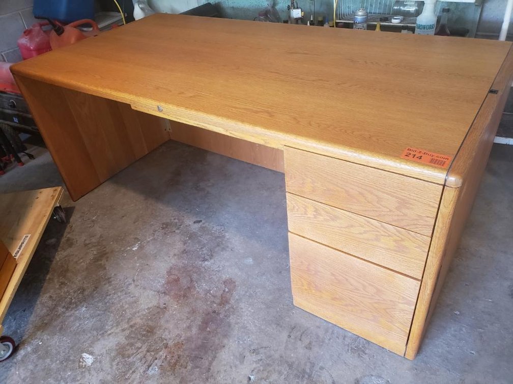 70" X 36" Oak Desk