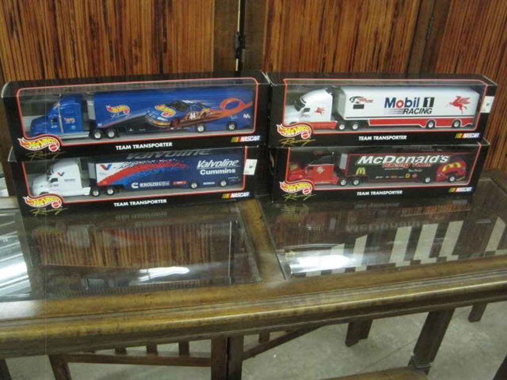 Lot of 4 Hot Wheels Nascar Semi Haulers