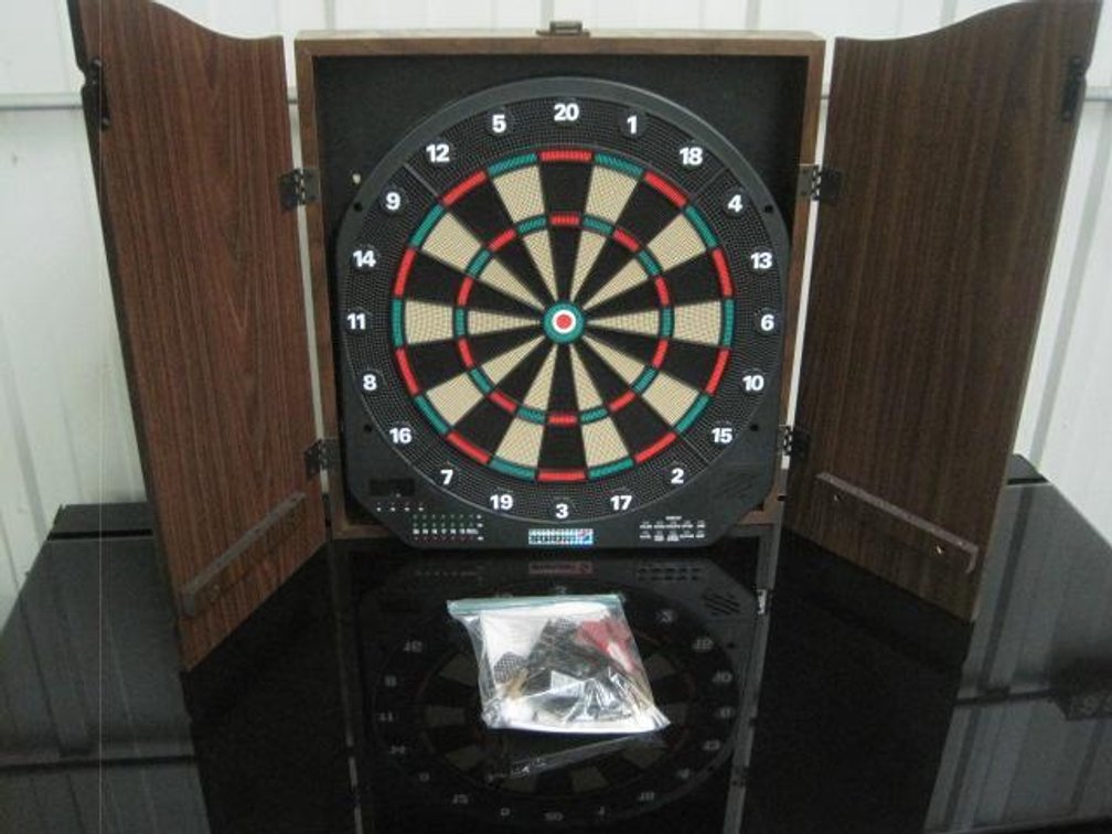 Sportcraft Electronic Dartboard in Cabinet20" w x 24" t