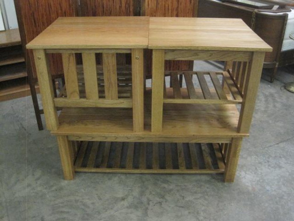 Oak 3 Piece Coffee & End Table Set Mission Style