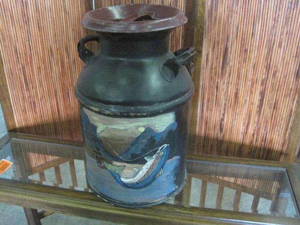 Painted Cream Can 21" t