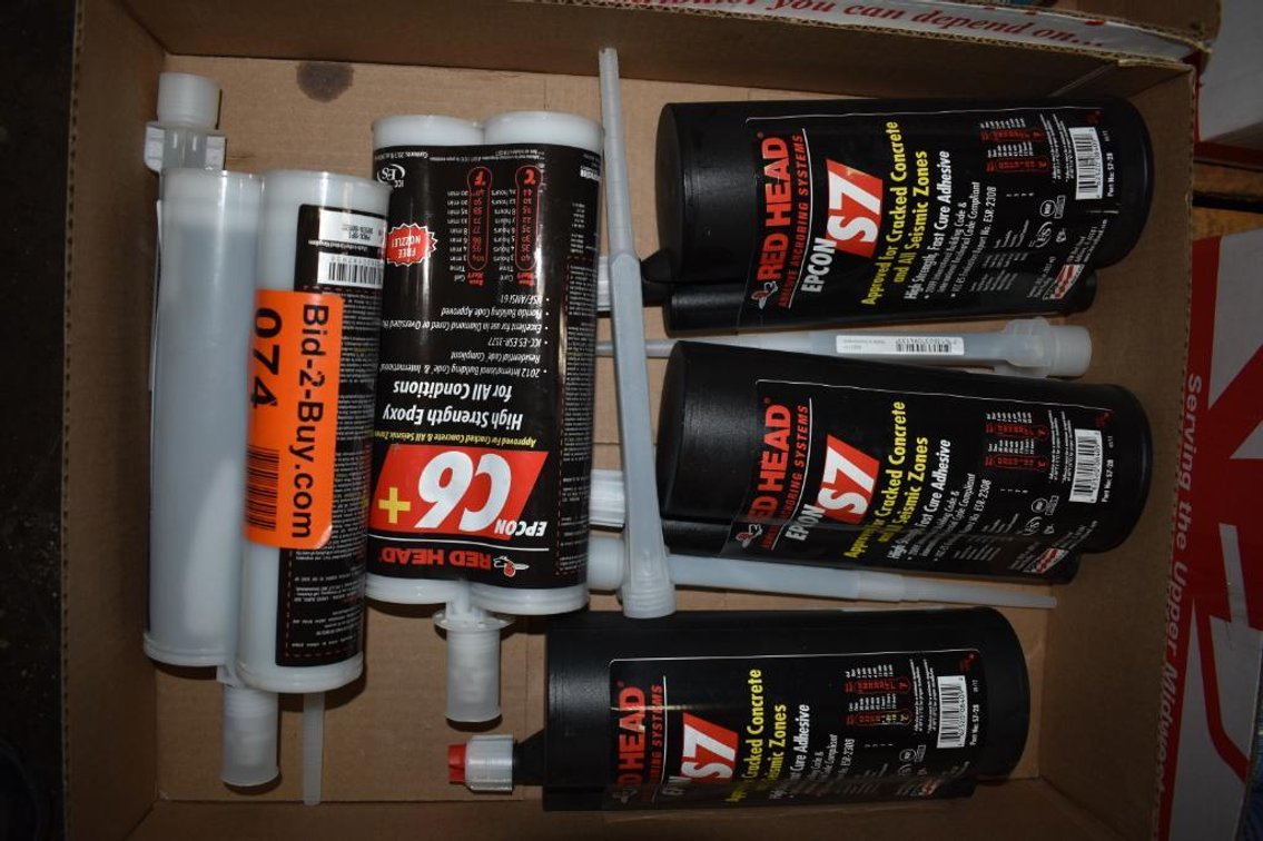 (5) Assorted Red Head Adhesives