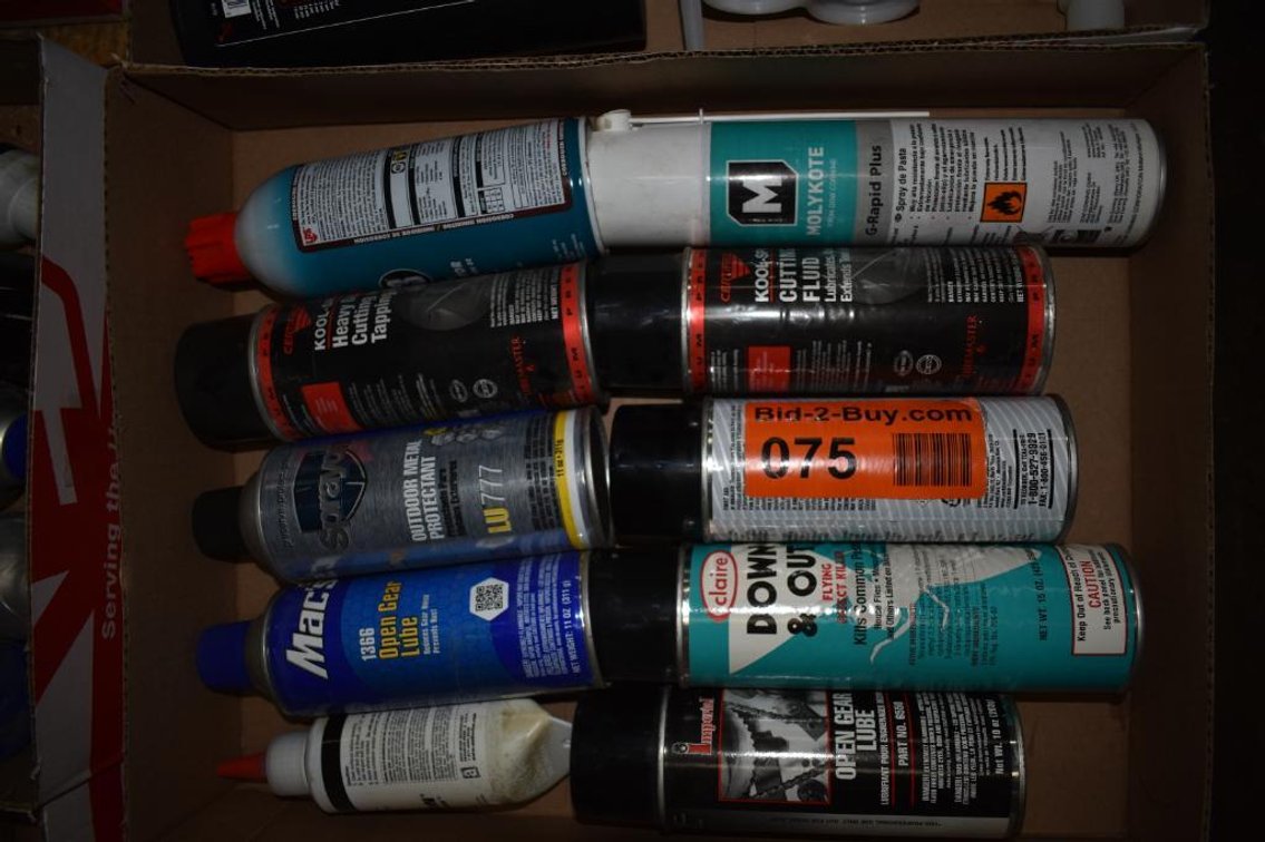 (9) Assorted Aerosol Cans, Cutting And Tapping Fluid, De-Icer, Penetrating Fluid And More