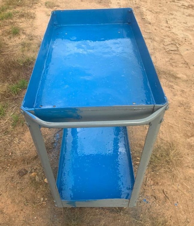 (4) Blue Rolling Carts, 16" Wide x 30" Long X 32" Tall