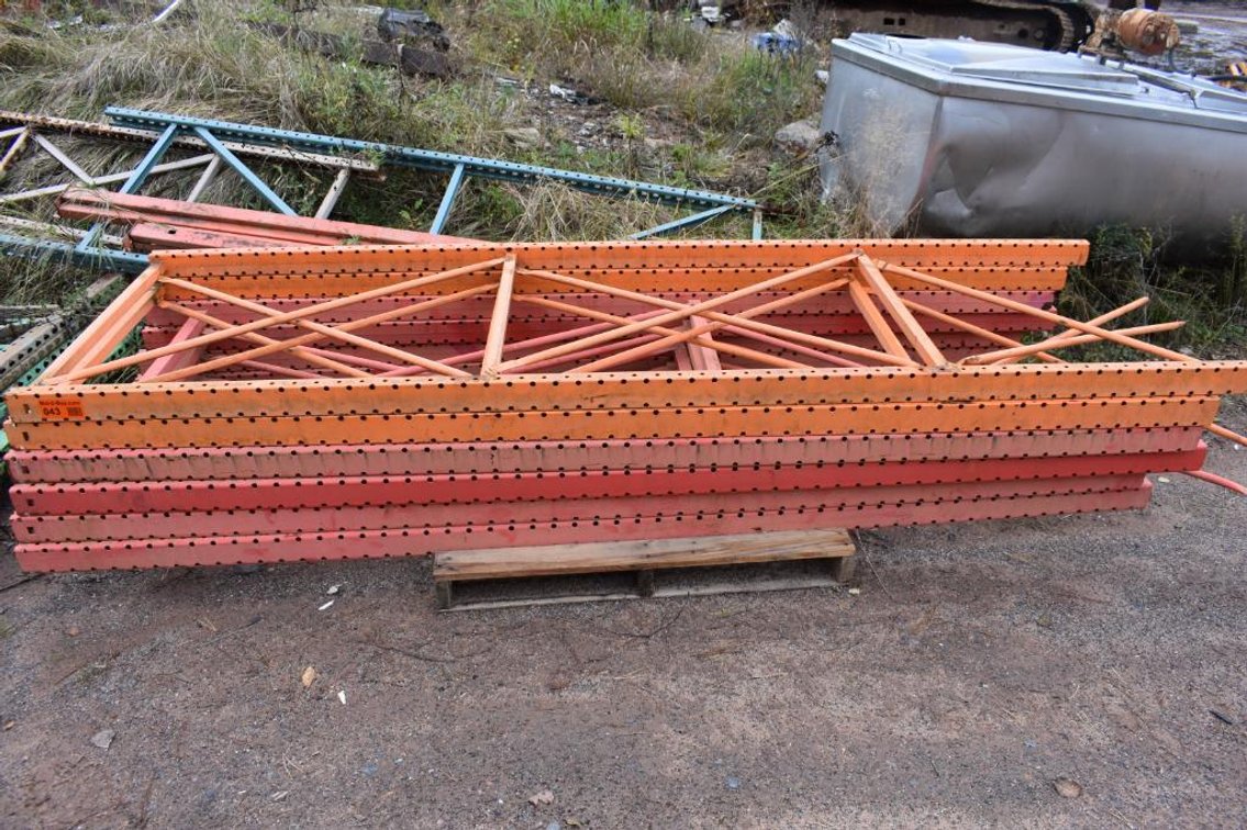 (14) Assorted Styles of Pallet Racking Up Rights, (25) Assorted Crossbeams