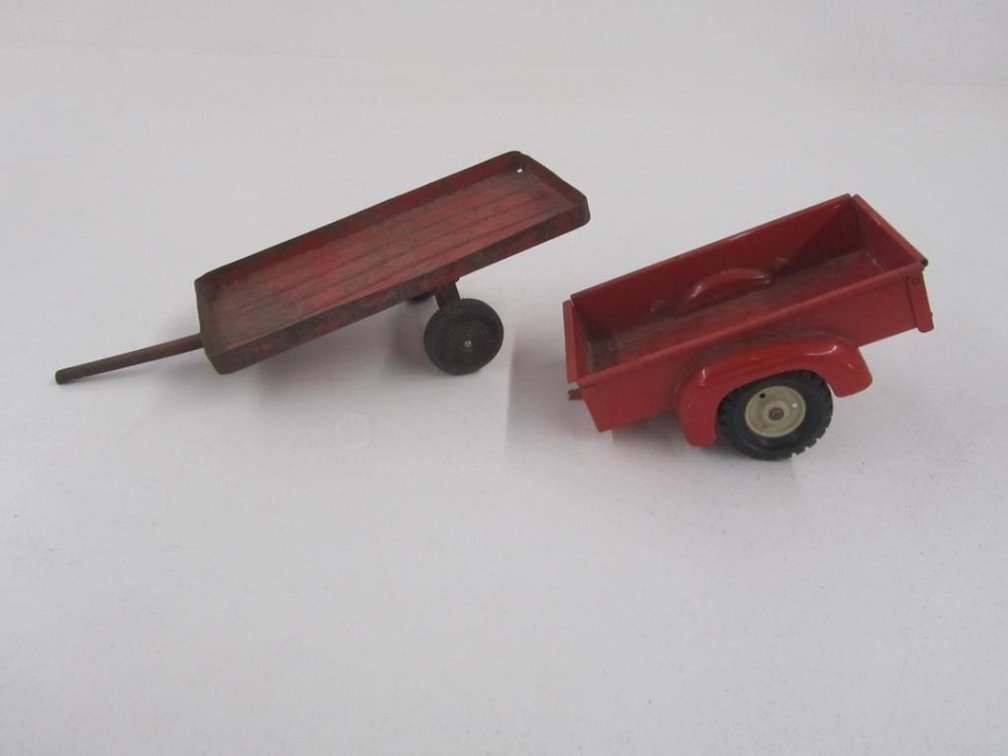 (2) Vintage Metal Toy Trailers