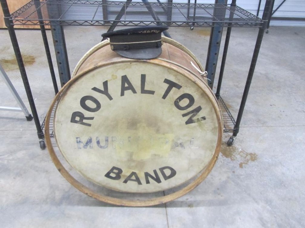 1920's Royalton MN Wooden Band Drum and Hat